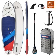SET White Water FUNBOARD 10'2" x 33" x 5" mit Carbon 65% Paddle