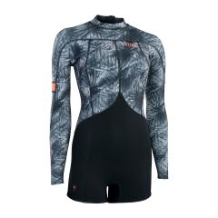 ION Amaze Shorty 2.0 LS Back Zip Neoprenanzug black flowers 2023
