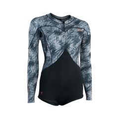 ION Amaze Hot Shorty 1.5 LS Front Zip Neoprenanzug black flowers 2023