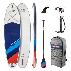 SET White Water FUNBOARD 10'8" x 34" x 6" mit Carbon Nylon Paddel