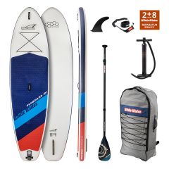 SET White Water FUNBOARD 10'8" x 34" x 6" mit Carbon 65% Paddel